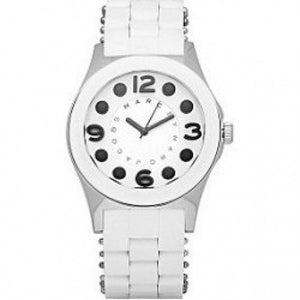 Buy Shop Marc Jacobs Pelly White Dial White Silicone Strap Watch for Women - MBM2503 USA Online