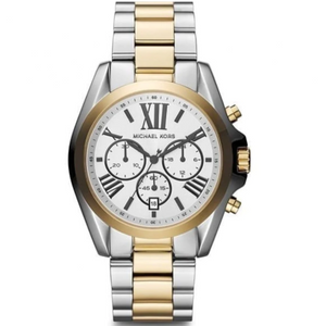 Buy Shop Michael Kors Bradshaw Chronograph Silver Dial Two Tone Steel Strap Watch For Women - MK5855 USA Online