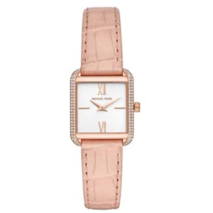 Buy Shop Michael Kors Lake Quartz White Dial Pink Leather Strap Watch For Women - MK2763 USA Online
