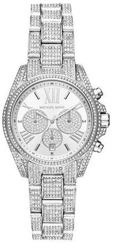 Buy Shop Michael Kors Mini Bradshaw Crystals Silver Dial Silver Steel Strap Watch For Women - MK6454 USA Online