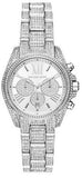Buy Shop Michael Kors Mini Bradshaw Crystals Silver Dial Silver Steel Strap Watch For Women - MK6454 USA Online