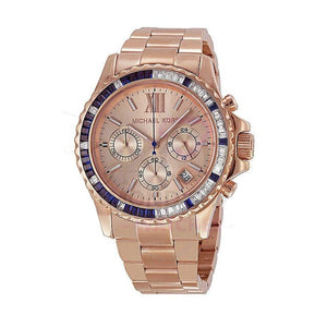 Buy Shop Michael Kors Everest Chronograph Rose Gold Dial Rose Gold Steel Strap Watch For Women - MK5755 USA Online