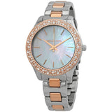 Buy Shop Michael Kors Liliane Quartz Mother of Pearl White Dial Two Tone Steel Strap Watch For Women - MK1048 USA Online