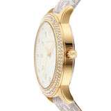Buy Shop Michael Kors Tibby Analog Silver Dial White Leather Strap Watch for Women - MK1049 USA Online