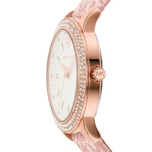 Buy Shop Michael Kors Tibby Silver Dial Pink Leather Strap Watch for Women - MK1050 USA Online