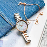Buy Shop Michael Kors Pyper Quartz Mother of Pearl White Dial Two Tone Steel Strap Watch For Women - MK1066 USA Online