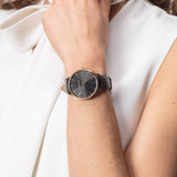Buy Shop Michael Kors Pyper Black Dial Black Leather Strap Watch For Women - MK2747 USA Online