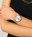 Buy Shop Michael Kors Charley Quartz Silver Dial Silver Steel Strap Watch for Women - MK4398 USA Online