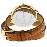 Buy Shop Michael Kors Runway Gold Dial Brown Leather Strap Watch For Women - MK2256 USA Online