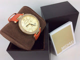 Buy Shop Michael Kors Parker Champagne Dial Orange Leather Strap Watch for Women - MK2279 USA Online