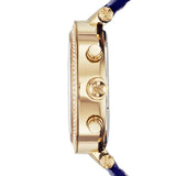 Buy Shop Michael Kors Parker Gold Dial Blue Leather Strap Watch for Women - MK2280 USA Online