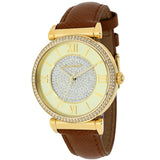 Buy Shop Michael Kors Catlin Champagne Dial Brown Leather Strap Watch for Women - MK2375 USA Online
