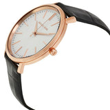 Buy Shop Michael Kors Jaryn Quartz White Dial Black Leather Strap Watch For Women - MK2472 USA Online
