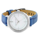Buy Shop Michael Kors Cinthia Mother of Pearl Dial Blue Leather Strap Watch for Women - MK2661 USA Online