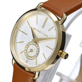 Buy Shop Michael Kors Portia Quartz White Dial Brown Leather Strap Watch For Women - MK2734 USA Online