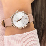 Buy Shop Michael Kors Pyper Analog White Dial Pink Leather Strap Watch For Women - MK2803 USA Online