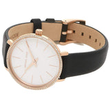 Buy Shop Michael Kors Pyper Three Hand White Dial Black Leather Strap Watch For Women - MK2835 USA Online