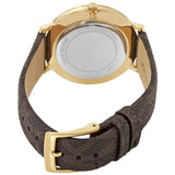 Buy Shop Michael Kors Pyper Quartz Silver Dial Brown Leather Strap Watch For Women - MK2857 USA Online