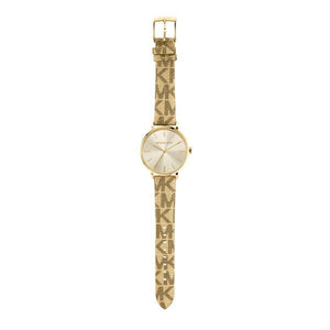 Buy Shop Michael Kors Addyson Quartz Gold Dial Gold Leather Strap Watch for Women - MK2952 USA Online