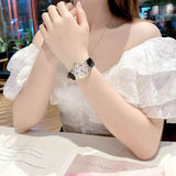 Buy Shop Michael Kors Camille Three-Hand Crystals White Dial Black Leather Strap Watch for Women - MK2962 USA Online