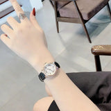 Buy Shop Michael Kors Camille Three-Hand Crystals White Dial Black Leather Strap Watch for Women - MK2962 USA Online