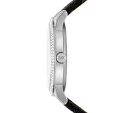 Buy Shop Michael Kors Tibby Chronograph Black Dial Black Leather Strap Watch For Women - MK2976 USA Online