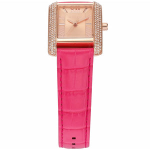 Buy Shop Michael Kors Emery Quartz Diamonds Rose Gold Dial Pink Leather Strap Watch For Women - MK2984 USA Online