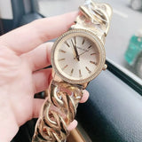 Buy Shop Michael Kors Nini Three Hand Gold Dial Gold Steel Strap Watch For Women - MK3235 USA Online