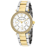 Buy Shop Michael Kors Parker White Dial Two Tone Steel Strap Watch for Women - MK6055 USA Online