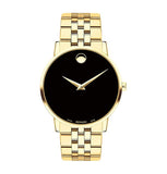 Buy Shop Movado Museum Classic Quartz Black Dial Gold Steel Strap Watch for Men - 0607203 USA Online