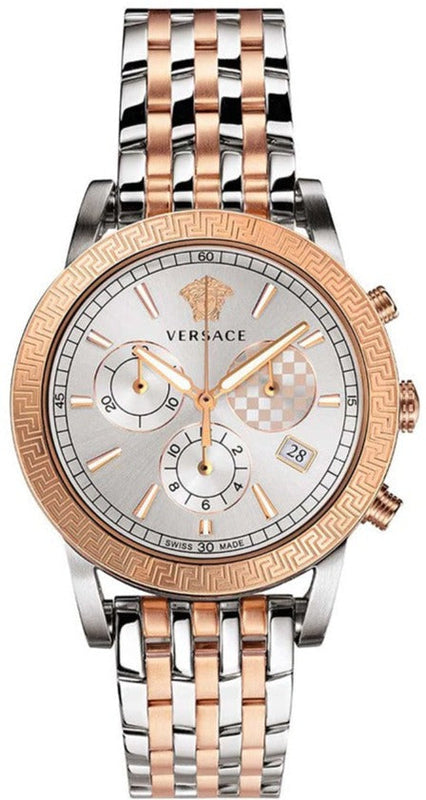 Buy Shop Versace Sport Tech Chronograph While Dial Two Tone Steel Strap Watch for Men - VELT00319 USA Online