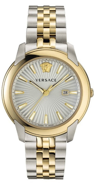 Buy Shop Versace V-Urban Quartz Silver Dial Two Tone Steel Strap Watch for Men - VELQ00519 USA Online