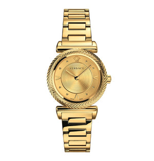 Buy Shop Versace V-Motif Gold Dial Gold Steel Strap Watch for Women - VERE00618 USA Online