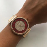 Buy Shop Michael Kors Catlin Quartz Rose Gold Dial Rose Gold Steel Strap Watch For Women - MK3412 USA Online