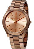 Buy Shop Michael Kors Runway Quartz Brown Dial Brown Steel Strap Watch For Women - MK3418 USA Online