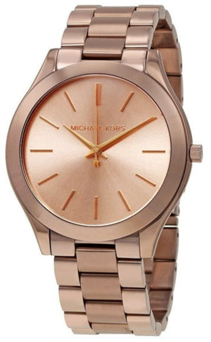 Buy Shop Michael Kors Runway Quartz Brown Dial Brown Steel Strap Watch For Women - MK3418 USA Online