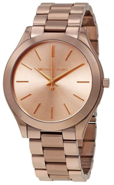 Buy Shop Michael Kors Runway Quartz Brown Dial Brown Steel Strap Watch For Women - MK3418 USA Online