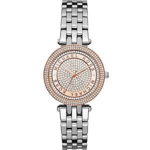 Buy Shop Michael Kors Darci Rose Gold Dial Silver Steel Strap Watch for Women - MK3446 USA Online