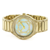 Buy Shop Michael Kors Kerry Mother of Pearl Dial Gold Steel Strap Watch for Women - MK3481 USA Online