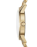 Buy Shop Michael Kors Hartman Quartz Gold Dial Gold Steel Strap Watch For Women - MK3490 USA Online
