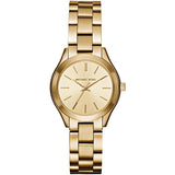 Buy Shop Michael Kors Mini Runway Slim Gold Dial Gold Steel Strap Watch for Women - MK3512 USA Online