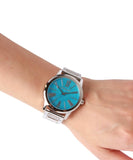 Buy Shop Michael Kors Hartman Quartz Blue Dial Silver Steel Strap Watch For Women - MK3519 USA Online