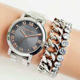 Buy Shop Michael Kors Norie Grey Dial Silver Stainless Steel Strap Watch for Women - MK3559 USA Online