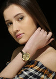Buy Shop Michael Kors Jaryn Quartz Gold Dial Gold Steel Strap Watch For Women - MK3734 USA Online
