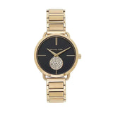 Buy Shop Michael Kors Portia Black Dial Gold Steel Strap Watch for Women - MK3788 USA Online