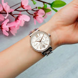 Buy Shop Michael Kors Sofie Chronograph White Dial Two Tone Steel Strap Watch For Women - MK4353 USA Online