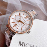 Buy Shop Michael Kors Sofie Chronograph White Dial Two Tone Steel Strap Watch For Women - MK4353 USA Online