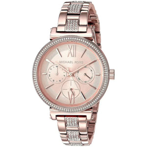 Buy Shop Michael Kors Sofie Quartz Rose Gold Dial Rose Gold Steel Strap Watch For Women - MK4354 USA Online