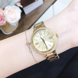 Buy Shop Michael Kors Taryn Quartz Gold Dial Gold Steel Strap Watch For Women - MK4459 USA Online