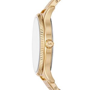 Buy Shop Michael Kors Lexington Three Hand White Dial Gold Steel Strap Watch For Women - MK4492 USA Online